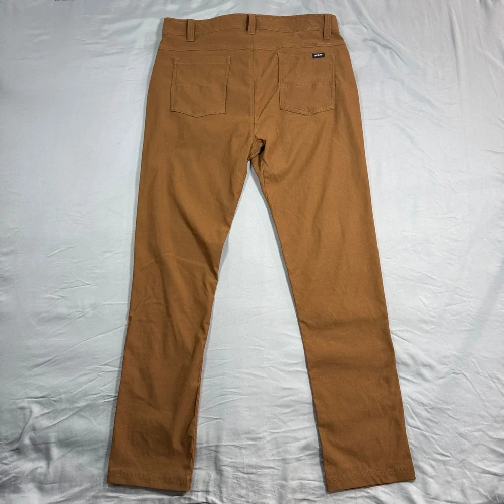 Prana Brion Slim Pant II Mens 36x32 (Fits 35x31) Brown Recycled Nylon Stretch - Picture 2 of 8
